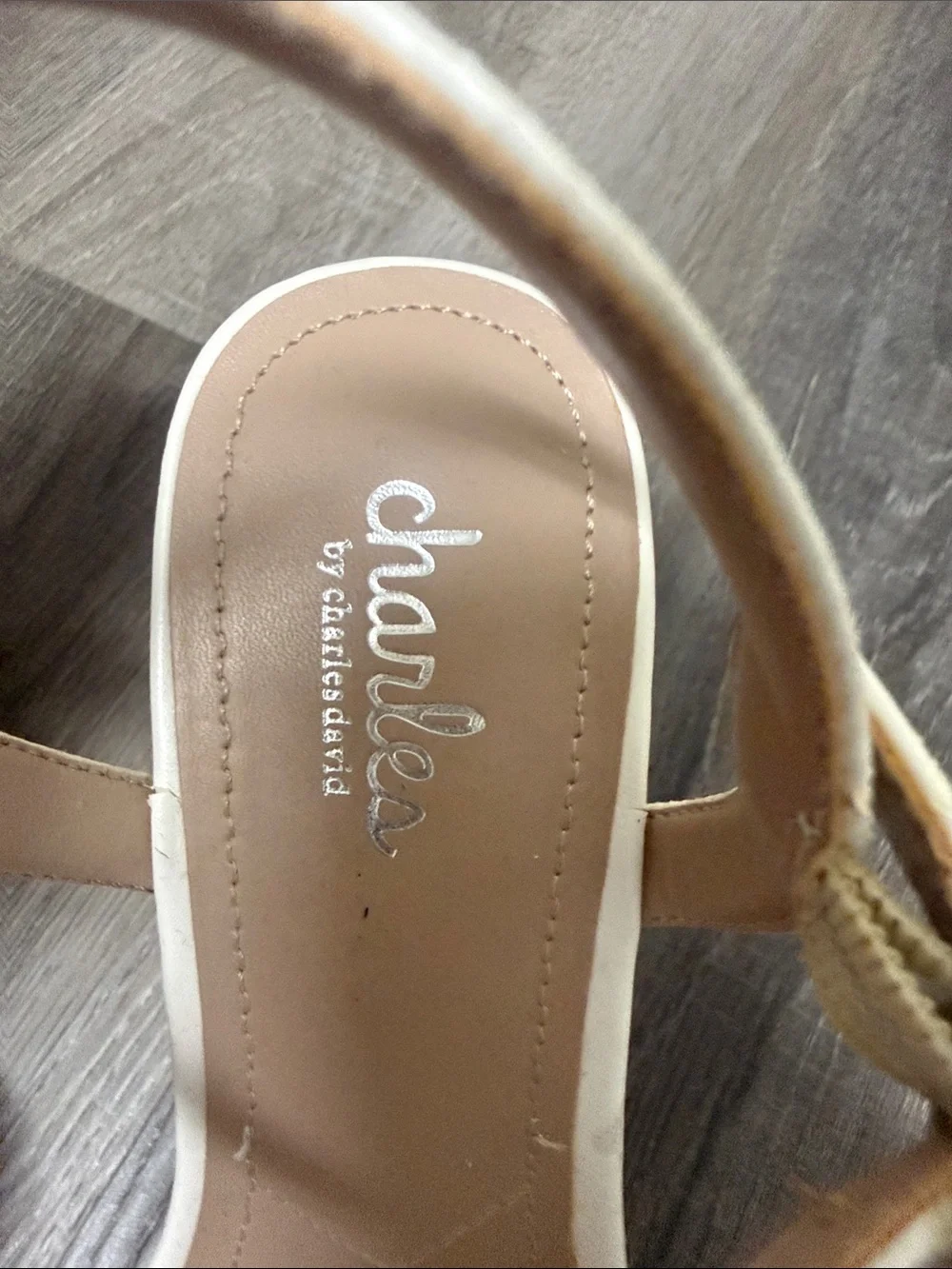 Charles By Charles David White Open-Toe Strappy Heels 8.5
